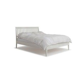 Bílá ručně vyráběná dvoulůžková postel z masivního březového dřeva Kiteen Matinea, 160 x 200 cm