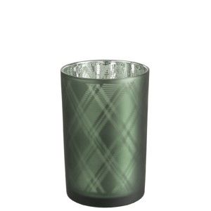 Zelený skleněný svícen J-Line Rhombus, ⌀ 12 cm