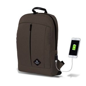 Tmavě hnědý batoh s USB portem My Valice GALAXY Smart Bag