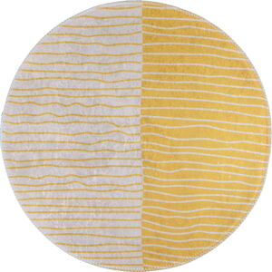 Pratelný kulatý koberec ve žluto-krémové barvě ø 80 cm Yuvarlak – Vitaus