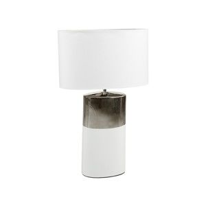 Bílá stolní lampa se základnou ve stříbrné barvě SantiagoPons Reba