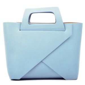 Světle modrá kožená kabelka Carla Ferreri Cross Celeste