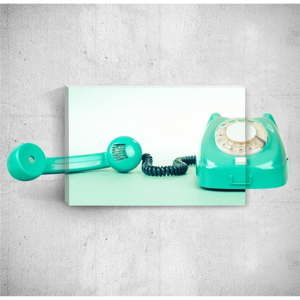 Nástěnný 3D obraz Mosticx Turquoise Telephone, 40 x 60 cm