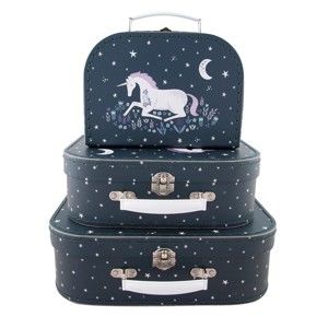 Sada 3 dětských kufříků Sass & Belle Starlight Unicorn