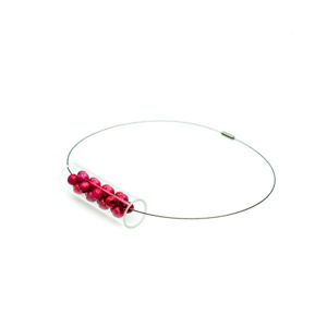 Dřevěný růžový náhrdelník Ko-ra-le Corn