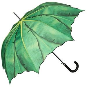 Zelený holový deštník Von Lilienfeld Banana Leafes, ø 100 cm