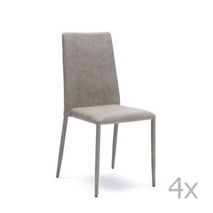 Sada 4 světle šedých jídelních židlí Design Twist Dammam