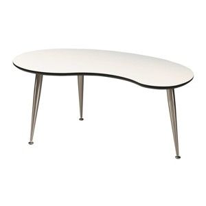 Bílý konferenční stolek s nohami ve stříbrné barvě Folke Strike, 40 x 70 x 110 cm
