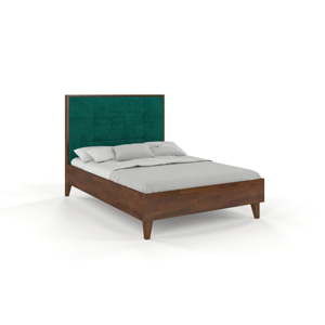 Dvoulůžková postel z masivního borovicového dřeva SKANDICA Frida Dark, 200 x 200 cm