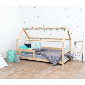 Přírodní dětská postel ze smrkového dřeva s bočnicemi Benlemi Tery, 80 x 160 cm