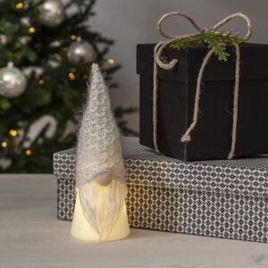 Bílo-šedá světelná dekorace s vánočním motivem ø 6,5 cm Joylight – Star Trading
