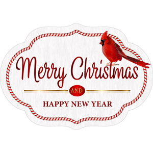 Červeno-bílý koberec Vitaus Merry Christmas And Happy New Year, 60 x 100 cm