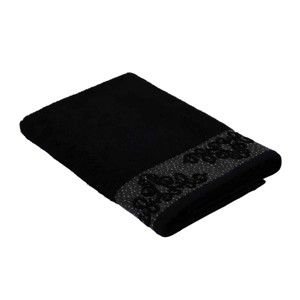 Černý ručník z bavlny Bella Maison Damask, 50 x 90 cm