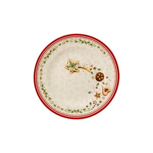 Béžový porcelánový talíř s vánočním motivem Villeroy & Boch Falling Stars, ø 21,5 cm