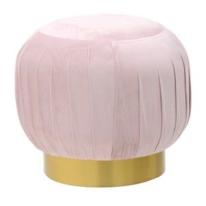 Růžová stolička se sametovým potahem InArt Mushroom, ⌀ 45 cm