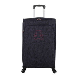 Fialové zavazadlo na 4 kolečkách Lulucastagnette Teddy Bear, 71 l