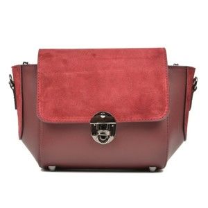 Červená kožená kabelka Carla Ferreri Mulleno