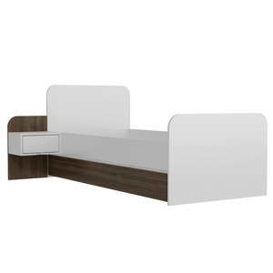Jednolůžková postel Yayu Walnut White, 65 x 201 cm