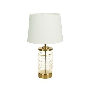 Bílá stolní lampa se základnou ve zlaté barvě SantiagoPons Leonardo
