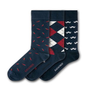 Sada 3 párů unisex ponožek Black&Parker London Lenhydrock, velikost 37 - 43
