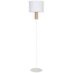 Bílá volně stojící lampa s dřevěnými detaily Glimte Castro White