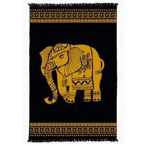 Černo-žlutý oboustranný koberec Elephant, 160 x 250 cm