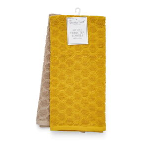 Sada 3 bavlněných utěrek Cooksmart ® Honeycomb, 45 x 65 cm