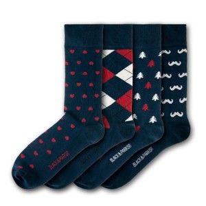 Sada 4 párů ponožek Black & Parker London Bicton Park, vel. 37 - 43