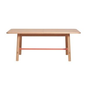 Rozkládací stůl z dubového dřeva s korálově červenou příčkou HARTÔ Helene, šířka 240 cm