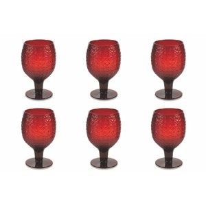 Sada 6 tmavě červených sklenic Villa d'Este Karma Calici, 300 ml