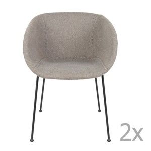 Sada 2 šedých židlí Zuiver Feston