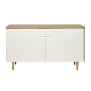 Nízká komoda ze dřeva bílého dubu Unique Furniture Amalfi