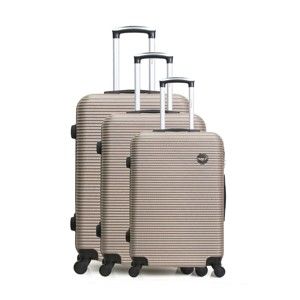 Sada 3 béžových cestovních kufrů na kolečkách Bluestar Vanity