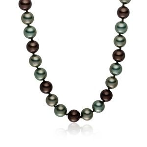 Šedozelený perlový náhrdelník Pearls of London Mystic, délka 50 cm