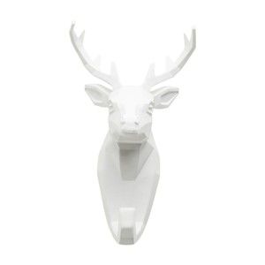 Bílý nástěnný věšák z oceli Kare Design Deer
