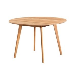 Přírodní jídelní stůl z dubového dřeva Folke Yumi, ∅ 115 cm