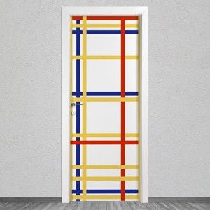 Samolepka na dveře LineArtistica Mondrian 4, 80 x 215 cm
