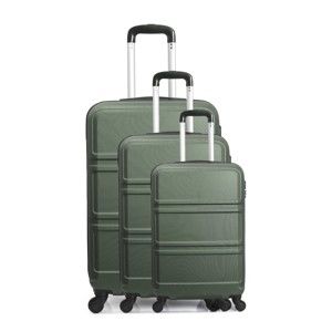 Sada 3 zelených cestovních kufrů na kolečkách Hero Utah
