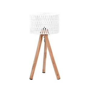 Bílá stolní lampa z mangového dřeva LABEL51 Stripe