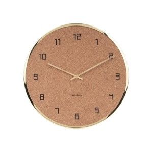 Korkové nástěnné hodiny Karlsson Modest, ⌀ 40 cm