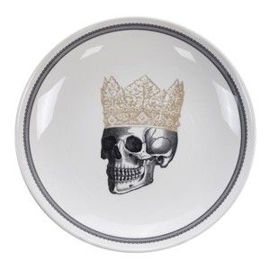 Černo-bílá miska Tokyo Design Studio Skull Crown, ø 24,5 cm