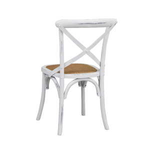 Bílá jídelní židle s ratanovým výletem Folke Gaston