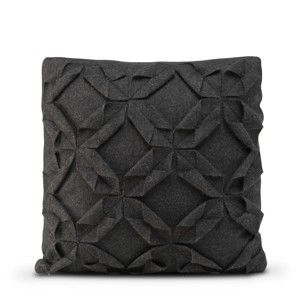 Černý vlněný povlak na polštář HF Living Felt Origami, 50 x 50 cm