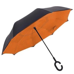 Oranžovo-černý deštník Ambiance Tangerine, ⌀ 110 cm