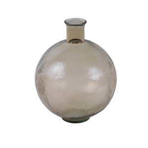 Kouřově hnědá skleněná váza z recyklovaného skla Ego Dekor Artemis, výška 42 cm