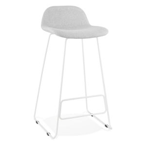 Světle šedá barová stolička s bílými nohami Kokoon Vancouver, výška sedu 76 cm