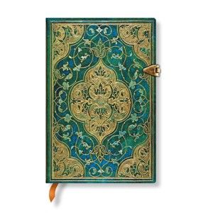 Linkovaný zápisník s tvrdou vazbou Paperblanks Turquoise Chronicles, 9,5 x 14 cm