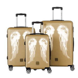 Sada 3 cestovních kufrů ve zlaté barvě Berenice Wings