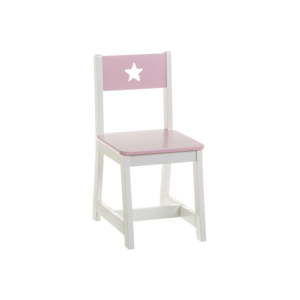 Bílá dětská židlička s růžovým opěrátkem Unimasa Peso
