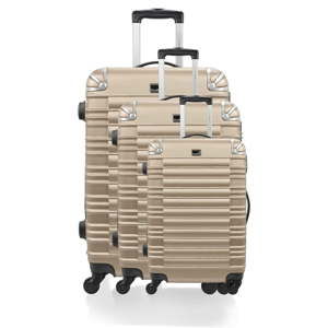 Sada 3 cestovních kufrů ve zlaté barvě na kolečkách Bluestar Lima